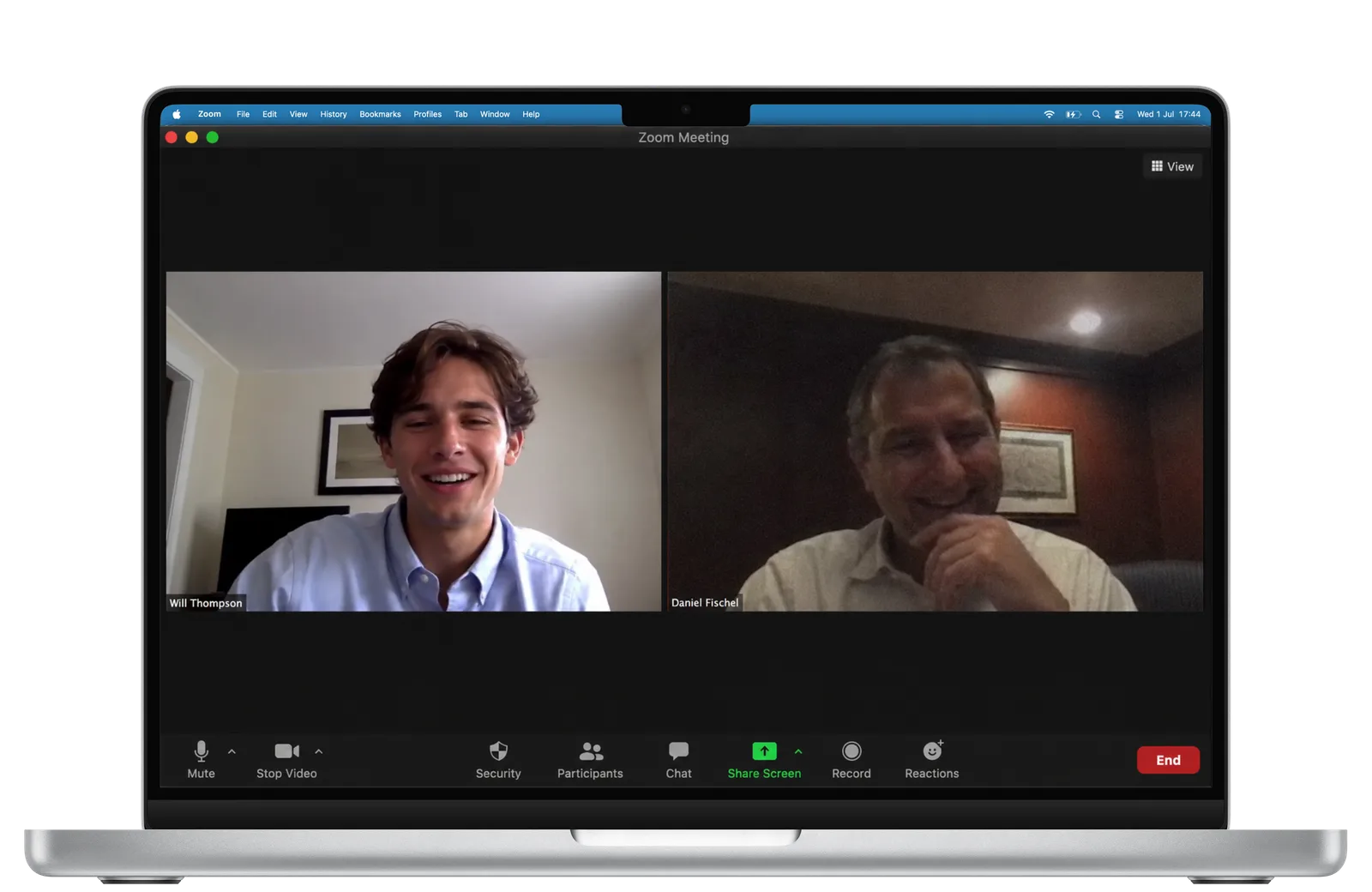 A video call with a senior banker